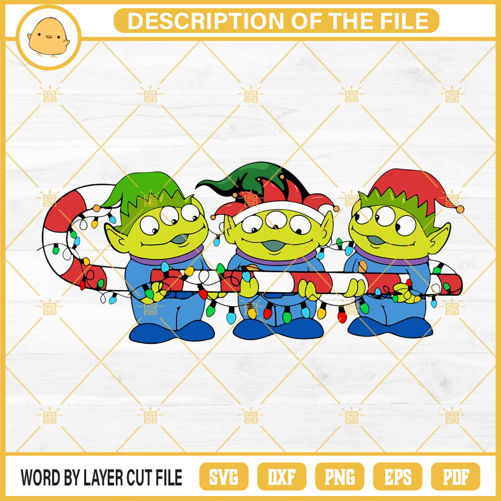Little Green Aliens Elf Christmas SVG, Toy Story Christmas SVG EPS PNG DXF.jpg