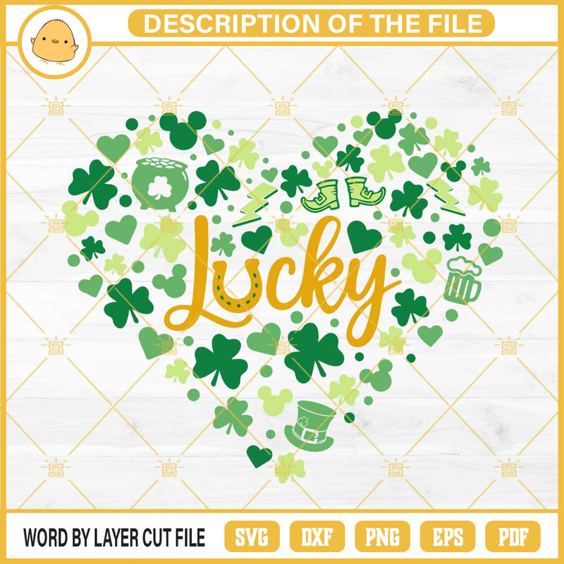 Lucky hearts SVG, Lucky Mickey St Patrick's Day SVG PNG EPS DXF Files.jpg
