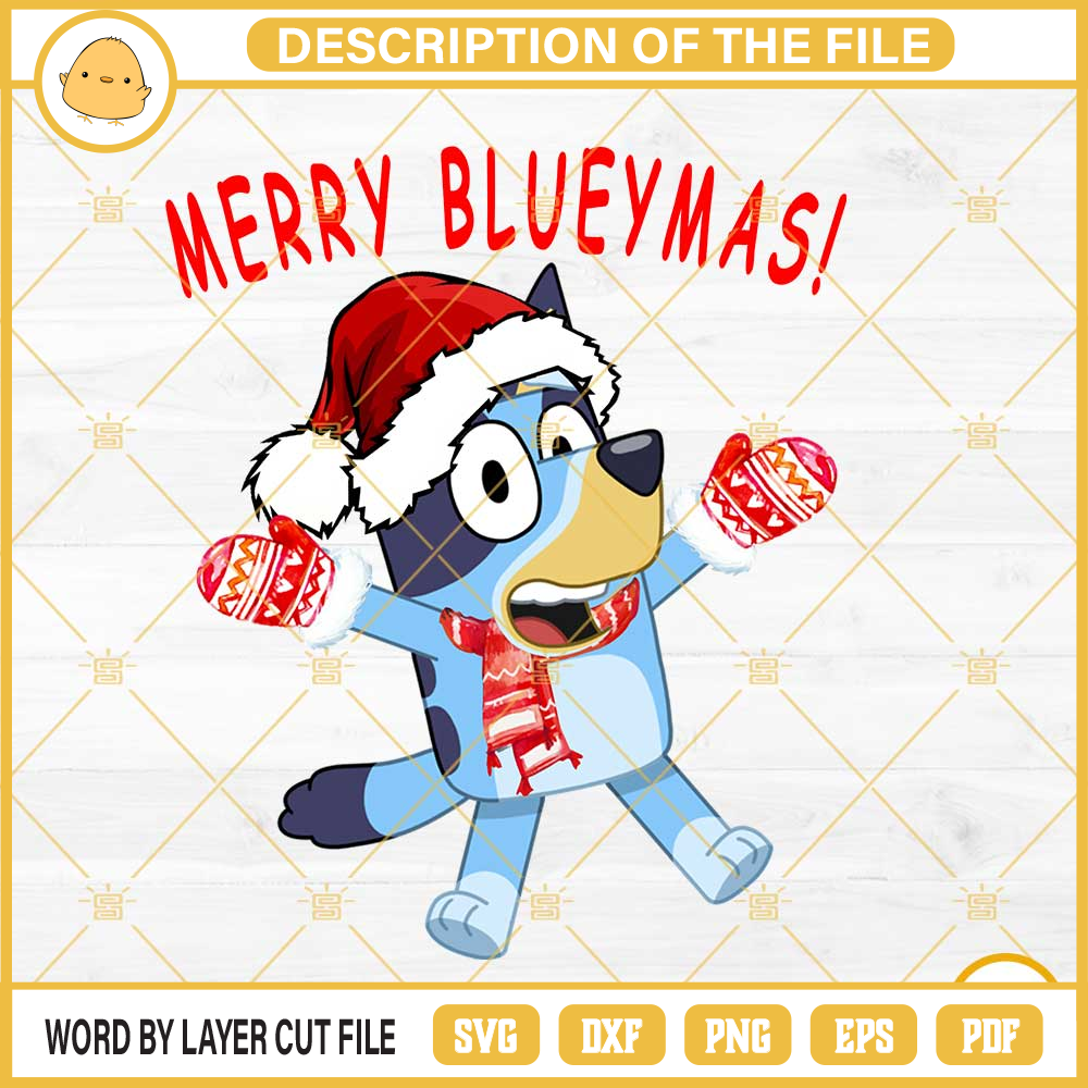 Merry Blueymas PNG, Bluey Merry Christmas PNG Design Files.jpg