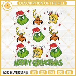 merry grinchmas svg, grinch svg, cindy lou who svg, max dog svg1003
