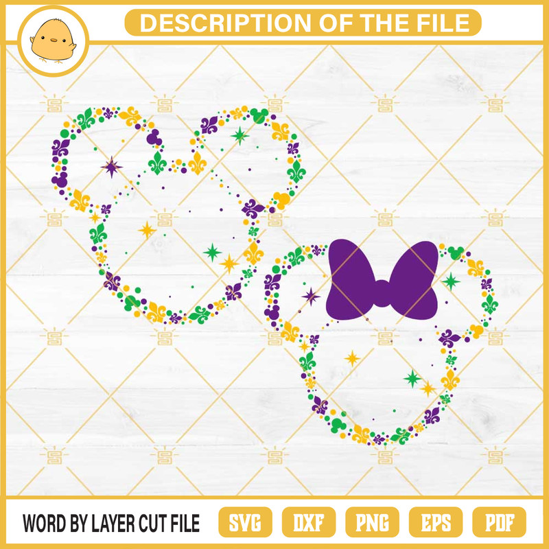 Mickey And Minne Head Mardi Gras SVG, Disney Mardi Gras 2024 SVG PNG EPS DXF File.jpg
