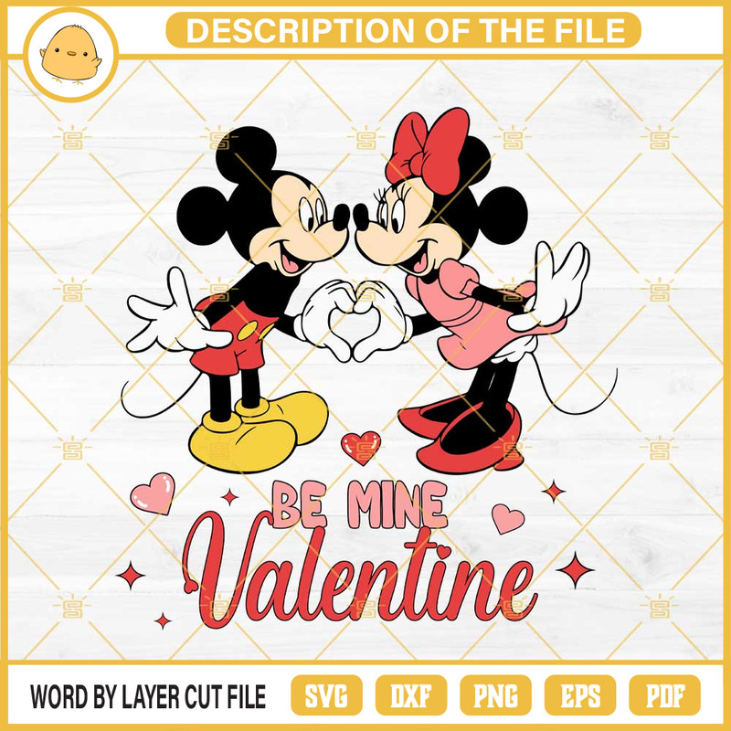 Mickey And Minnie Be Mine Valentine SVG, Disney Valentine SVG PNG EPS DXF File.jpg