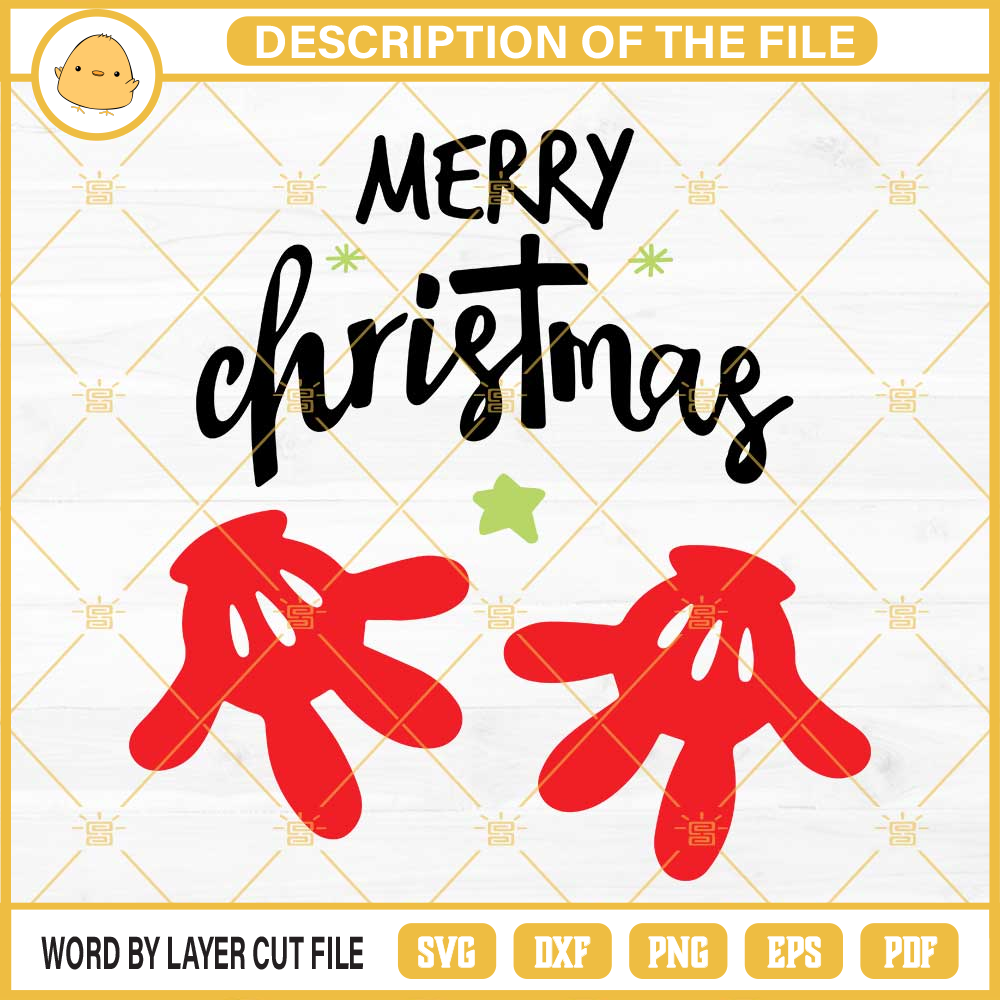 Mickey Hand Merry Christmas SVG, Disney Christmas SVG PNG DXF EPS.jpg