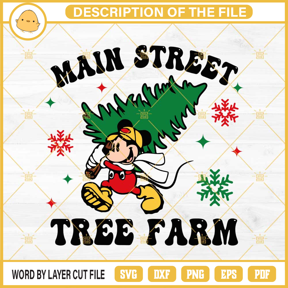 Mickey Main Street Tree Farm SVG, Mickey And Christmas Tree SVG PNG EPS DXF File.jpg