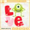 Mike Monsters Inc Love SVG, Mike Wazowski Valentines SVG PNG EPS DXF File.jpg