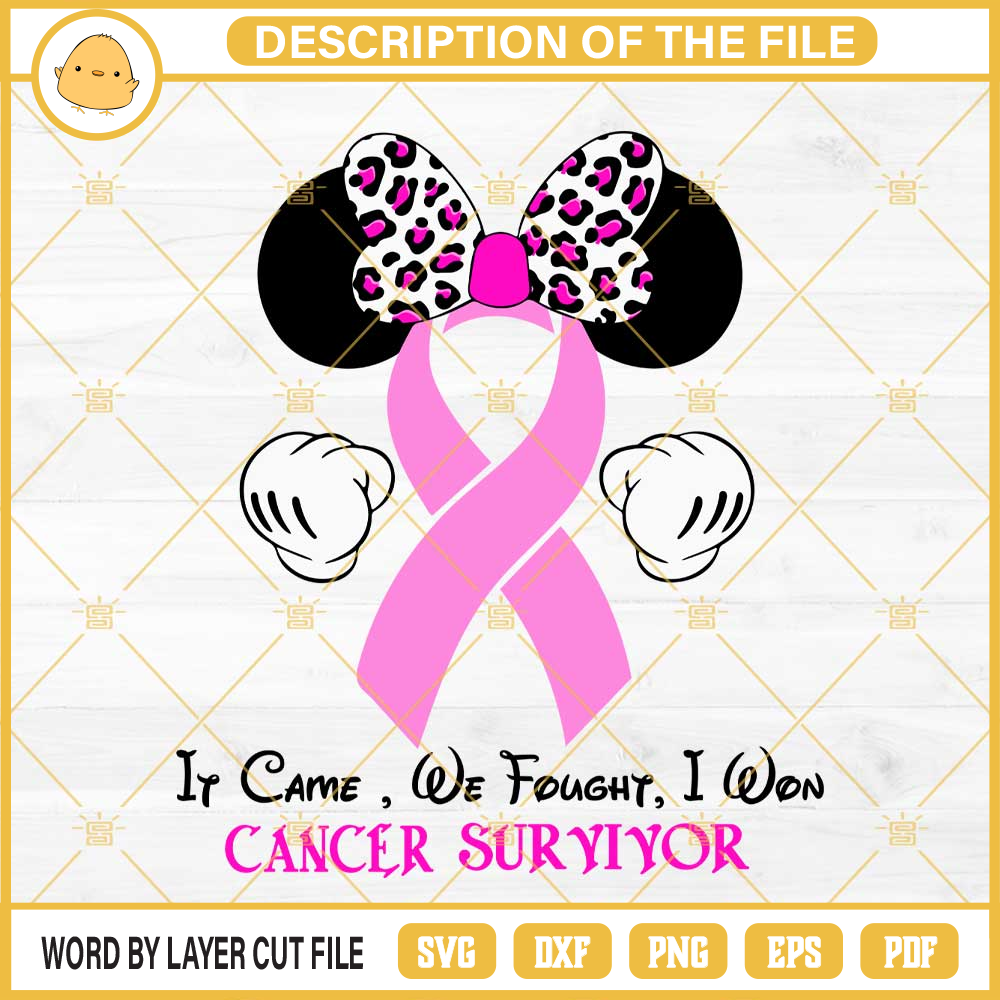 Minnie If Came We Fought I Won Cancer Survivor SVG, Minnie Leopard Breast Cancer SVG PNG DXF EPS.jpg