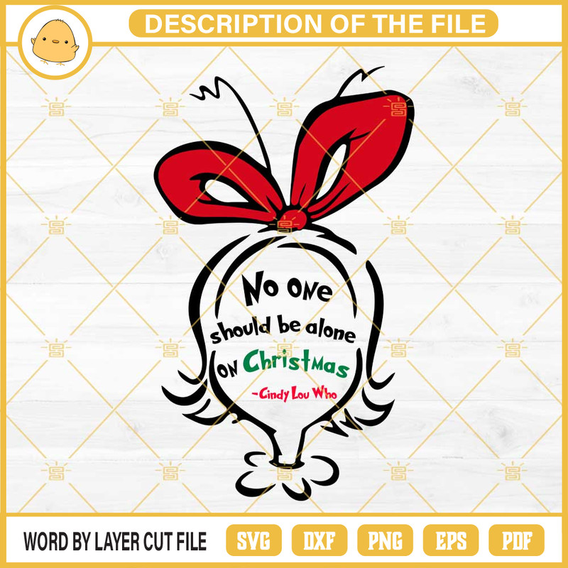 No One Should Be Alone On Christmas SVG, Cindy Lou Who SVG.jpg