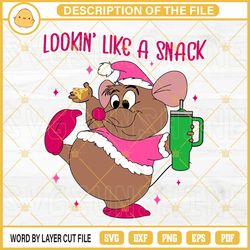 pink gus gus lookin like a snack svg, cinderella disney christmas svg png files1185