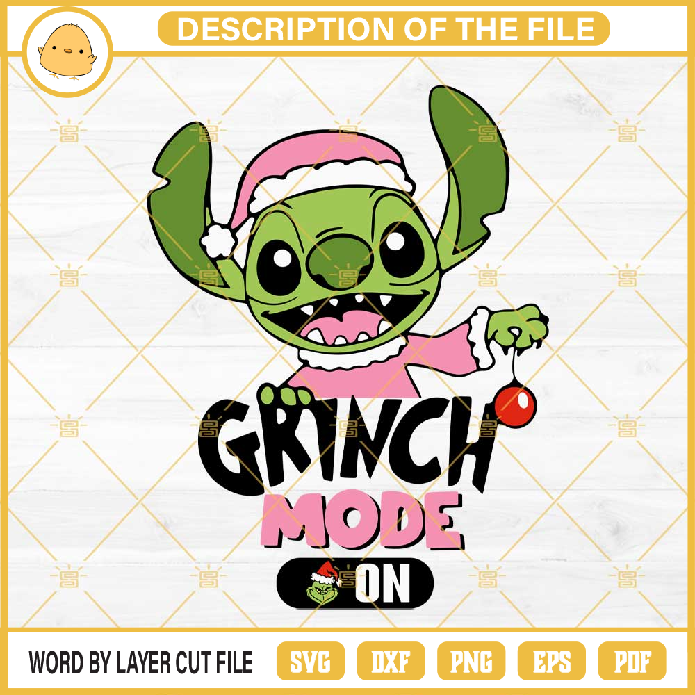 Pink Stitch Grinch Mode On SVG, Stitch Christmas SVG, Stitch Grinch SVG.jpg