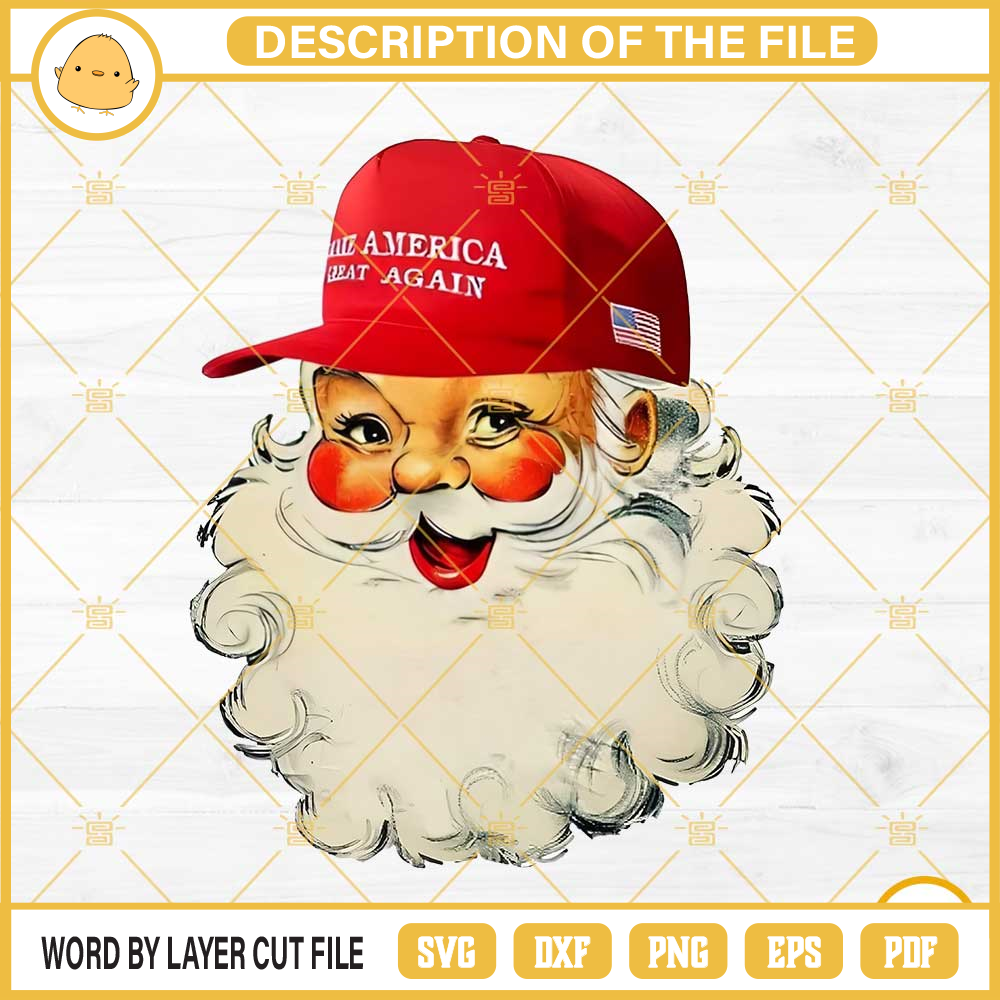 Santa Claus Face Make American Great Again PNG File Designs.jpg