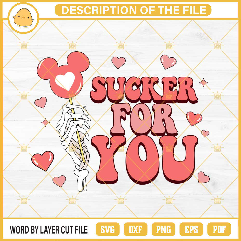 Skeleton Hand Sucker For You SVG, Mickey Lolipop Valentine SVG PNG EPS DXF File.jpg