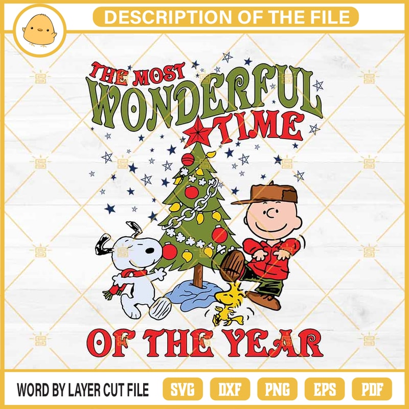 Snoopy Wonderful Time Of The Year SVG, Snoopy And Charlie Brown Christmas SVG.jpg