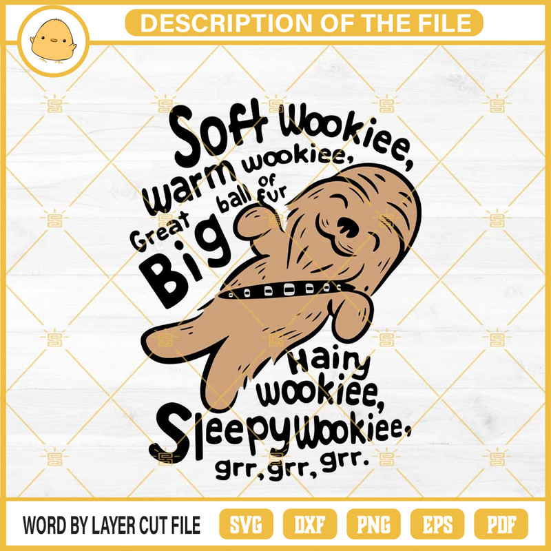 Soft Wookie Warm Wookie SVG, Chewbacca Star Wars Funny Quotes SVG PNG EPS DXF File.jpg