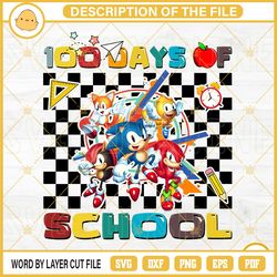sonic the hedgehog 100 days of school png file designs1318
