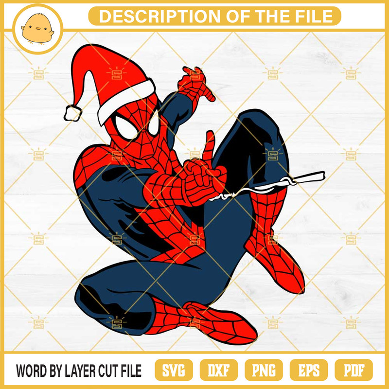 Spider Man Christmas Hat SVG, Spider Man Merry Christmas SVG PNG EPS DXF.jpg