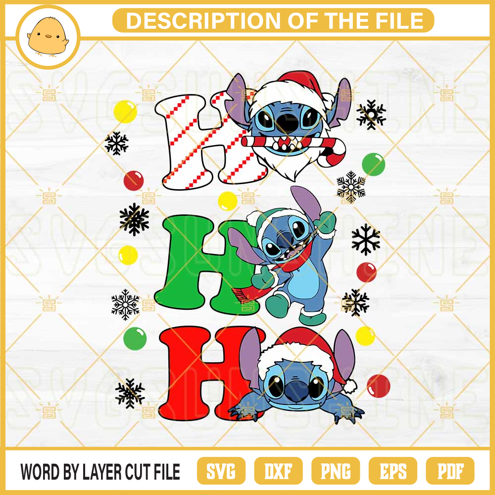 Stitch Ho Ho Ho Christmas SVG, Stitch Santa Claus SVG, Stitch Christmas SVG PNG Files.jpg
