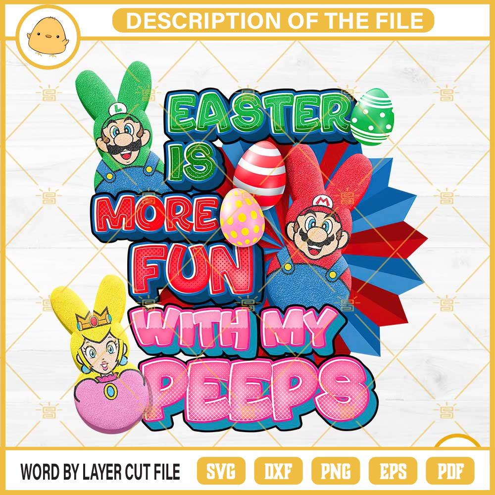 Super Mario Easter Is More Fun With My Peeps PNG, Super Mario Characters Peeps Easter PNG File.jpg