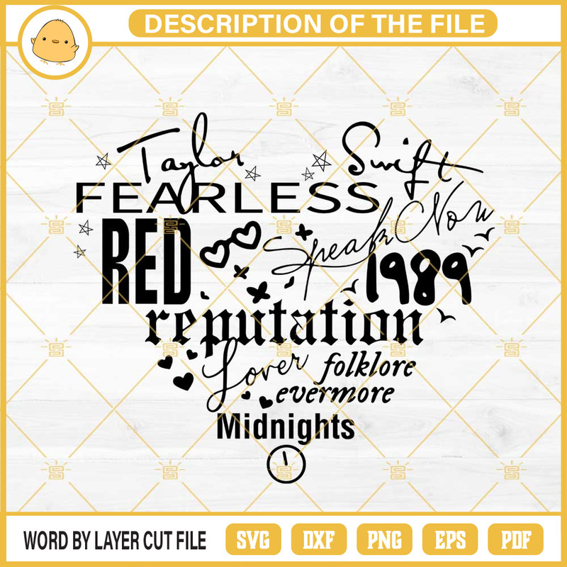 Taylor Album Names Heart SVG, Taylor Swiftie Album Titles SVG, Taylor Version SVG.jpg