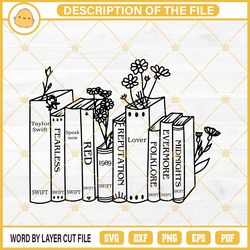 taylor albums as books svg, swiftie books svg, taylor swift svg1393