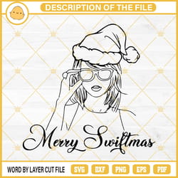 taylor swift christmas hat svg, merry swiftmas svg, taylor swift christmas svg1398