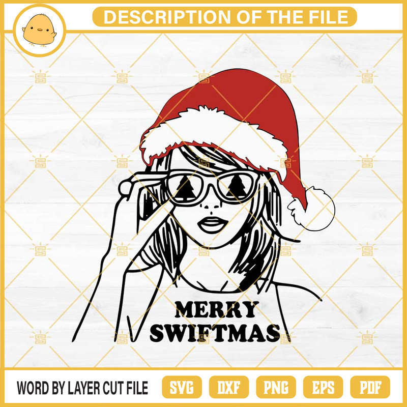 Taylor Swift With Santa Hat SVG, Taylor Swift Merry Christmas SVG PNG EPS DXF File.jpg