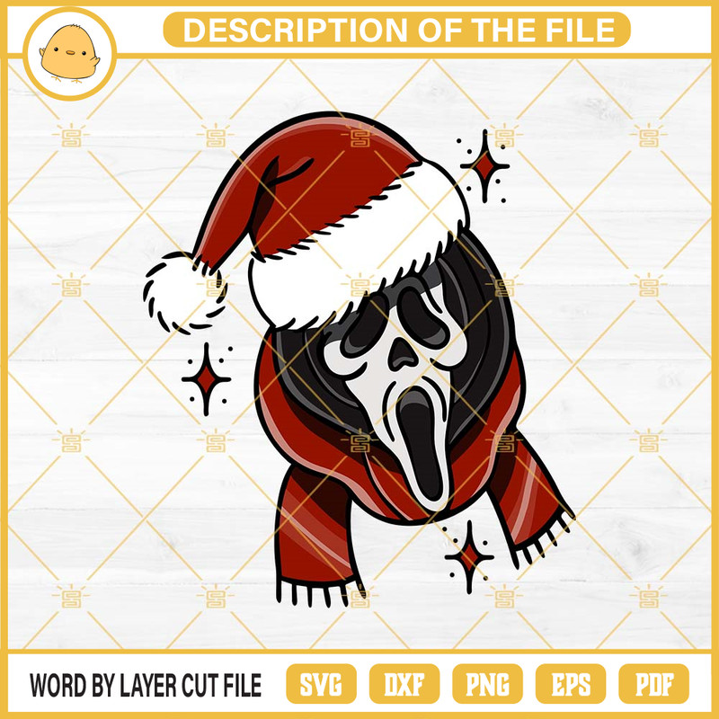 The Ghost Face Santa Claus SVG, Scream Christmas SVG PNG EPS DXF File.jpg