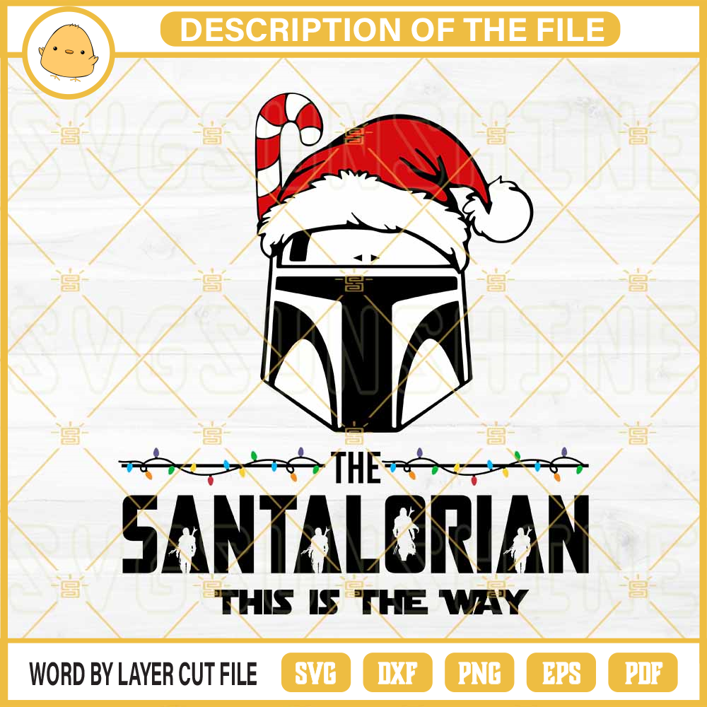 The Santalorian SVG, This Is The Way Star Wars Christmas SVG PNG Files.jpg