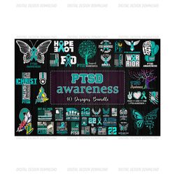 40 designs ptsd awareness bundle svg, ptsd svg, veteran svg