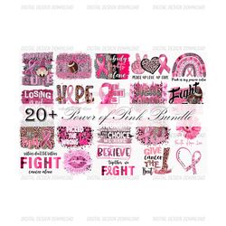 20 designs power of pink bundle svg, breast cancer svg, breast cancer vector