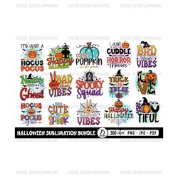 25 halloween sublimation bundle, halloween png files, witch quotes png, halloween png print, transparent background, sub