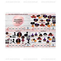 halloween afro bundle, halloween bundle svg, afro with pumpkin, halloween svg, pumpkin svg, halloween dress designs, cut