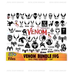 57 venom bundle svg, marvel svg, venom svg, venom clipart