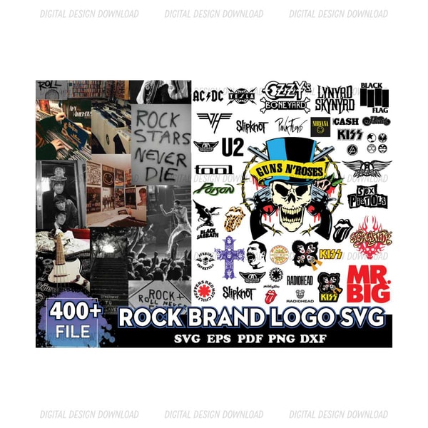 400 Rock Brand Logo SVG, Rock Band Svg, Bundle Rock Band | Inspire Uplift