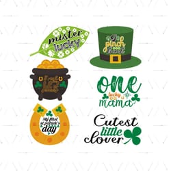 mister lucky patrick day svg, cutest little clover svg, patricio svg, patrick's days quotes svg, saint patrick day svg
