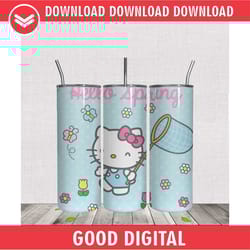 hello kitty and butterfly 20oz tumbler wrap png