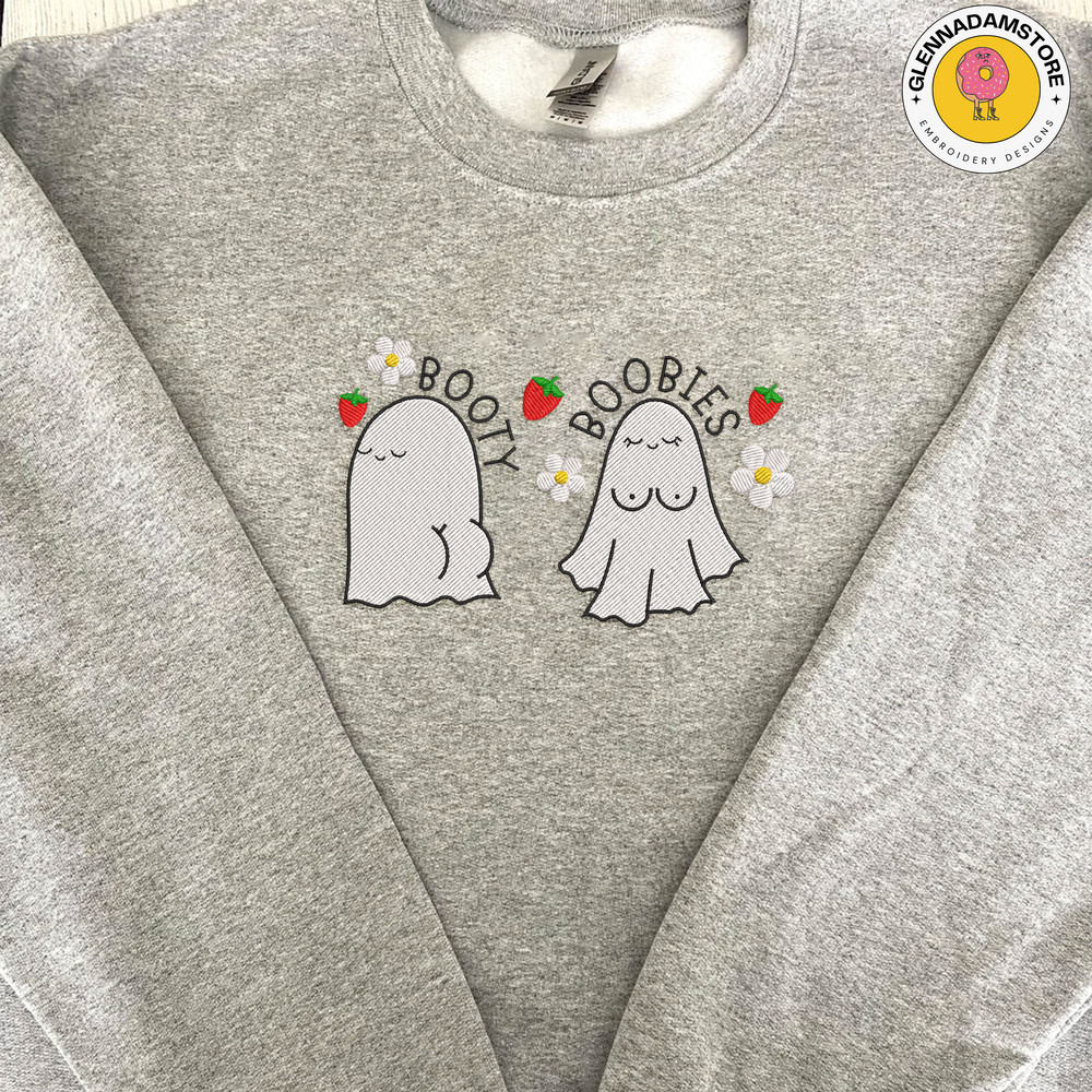 Booty Boobies Embroidery Machine Design, Spooky Halloween Embroidery Design, Spooky Vibes Embroidery Machine File.jpg