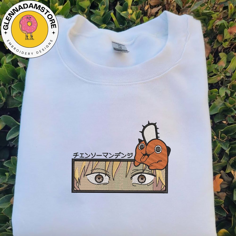 Chainsaw Man Embroidered Sweatshirt, Denji Anime Embroidered Sweatshirt, Anime Embroidered Crewneck, Anime Embroidered G.jpg
