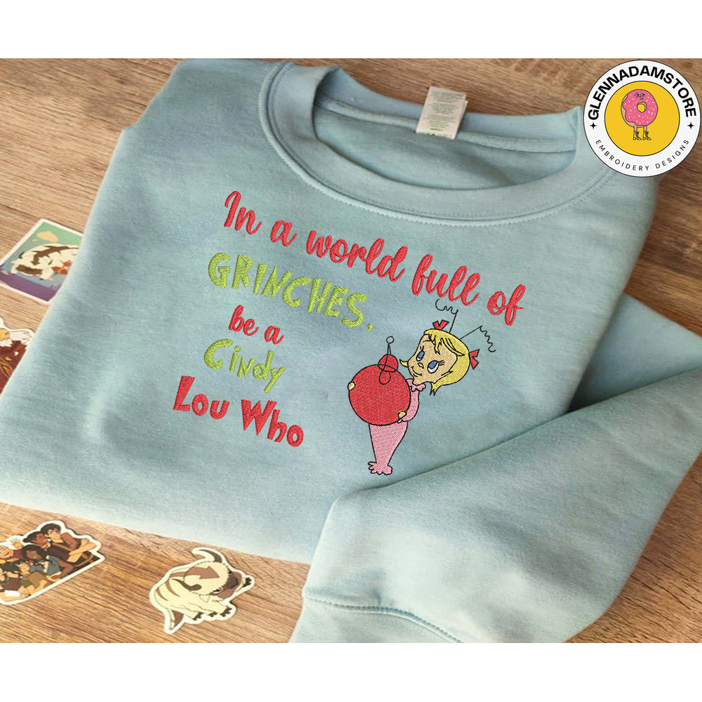 Christmas Embroidery Sweatshirt, In A World Full Of Embroidery Sweatshirt, Merry Xmas Movie Embroidery Sweatshirt.jpg