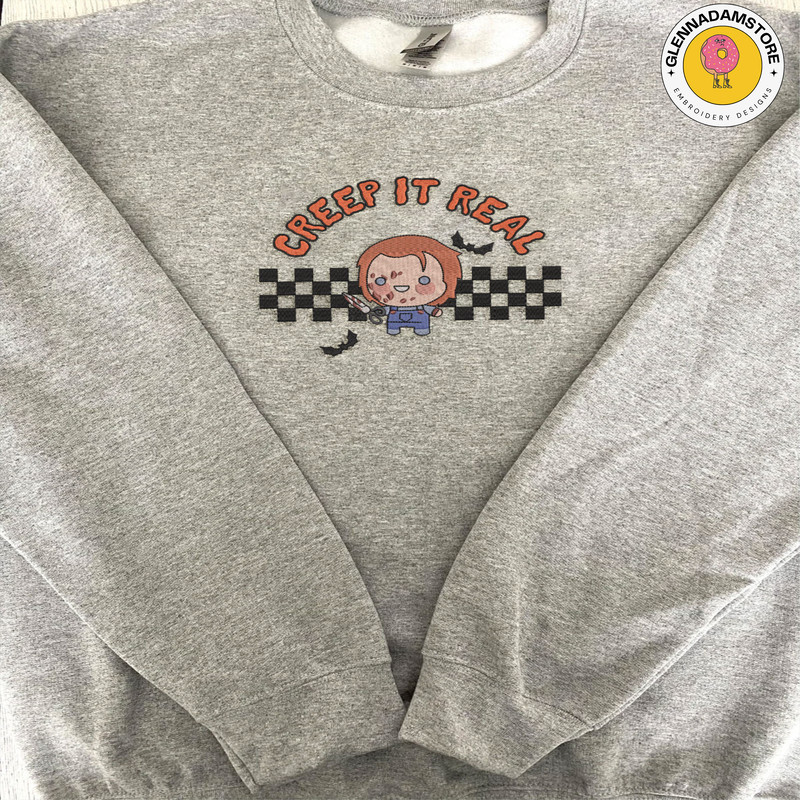 Creep It Real Embroidery Design, Horror Movie Killer Embroidery Design, Fall Halloween Embroidery Machine File, Embroidery.jpg