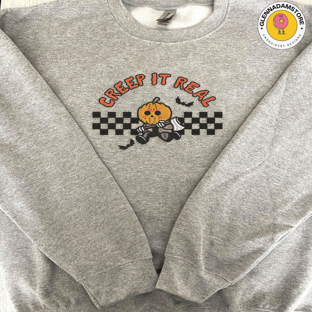 Creep It Real Embroidery Design, Pumpkin Embroidery Design, Retro Halloween Embroidery Design, Horror Movie Embroidery Design, Halloween Embroidery Design 1.jpg