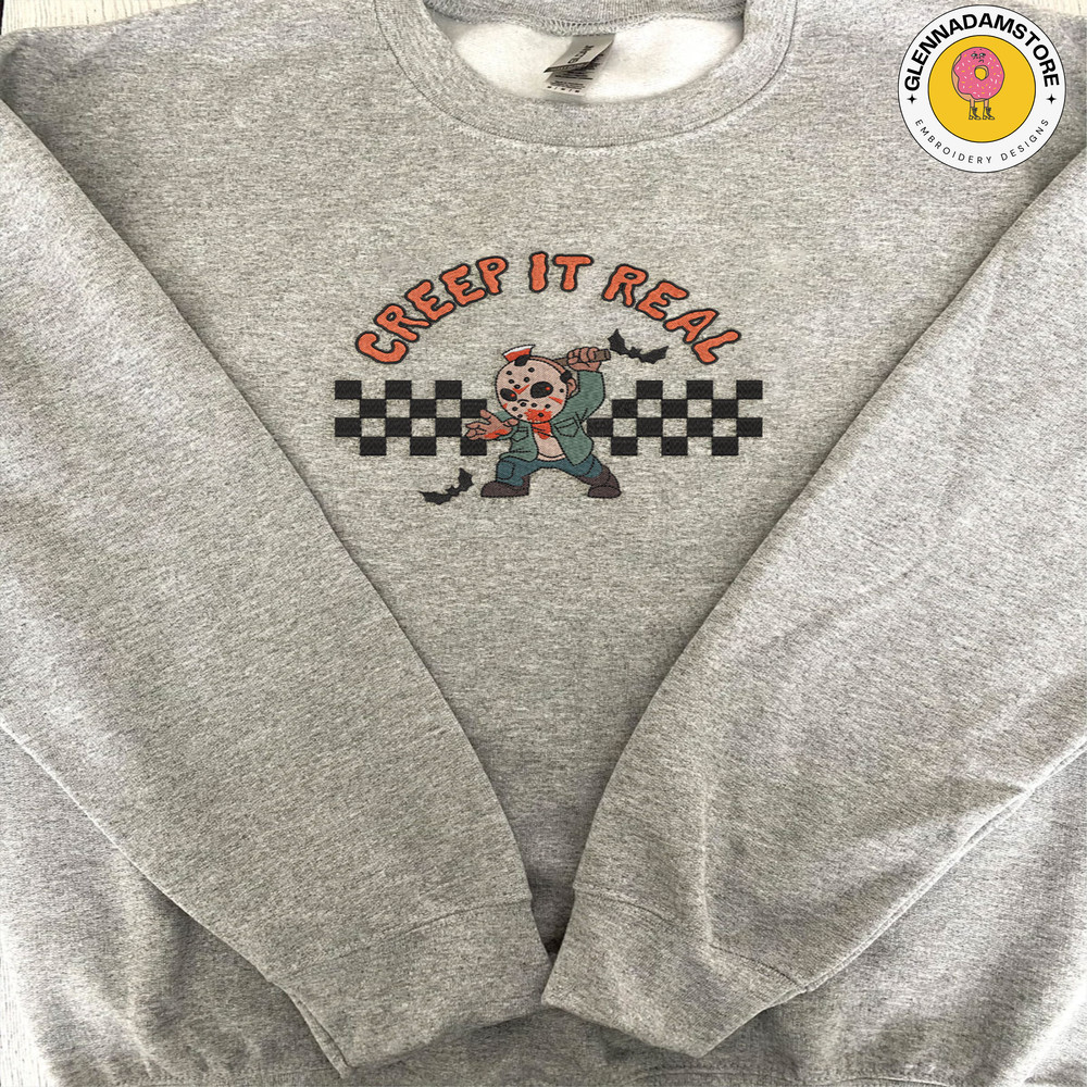 Creep It Real Embroidery Design, Pumpkin Embroidery Design, Retro Halloween Embroidery Design, Horror Movie Embroidery Design, Halloween Embroidery Design 2.jpg