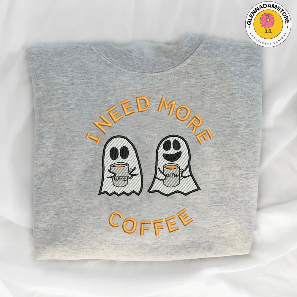 Cute Ghost Latte Cup Embroidery Design, Halloween Movie Drink Embroidery Machine Design, Movie Coffee Cup Embroidery Design For Shirt.jpg