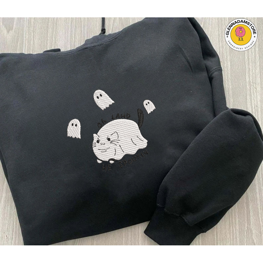 Cute Spooky Cat Embroidery Machine Design, Oh Lawd He Spookin Embroidery File, Spooky Vibes Embroidery Machine Design - Copy.jpg