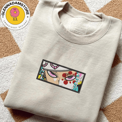 demon slayer embroidered sweatshirt, tengen uzui anime embroidered sweatshirt, anime embroidered crewneck, anime embroid