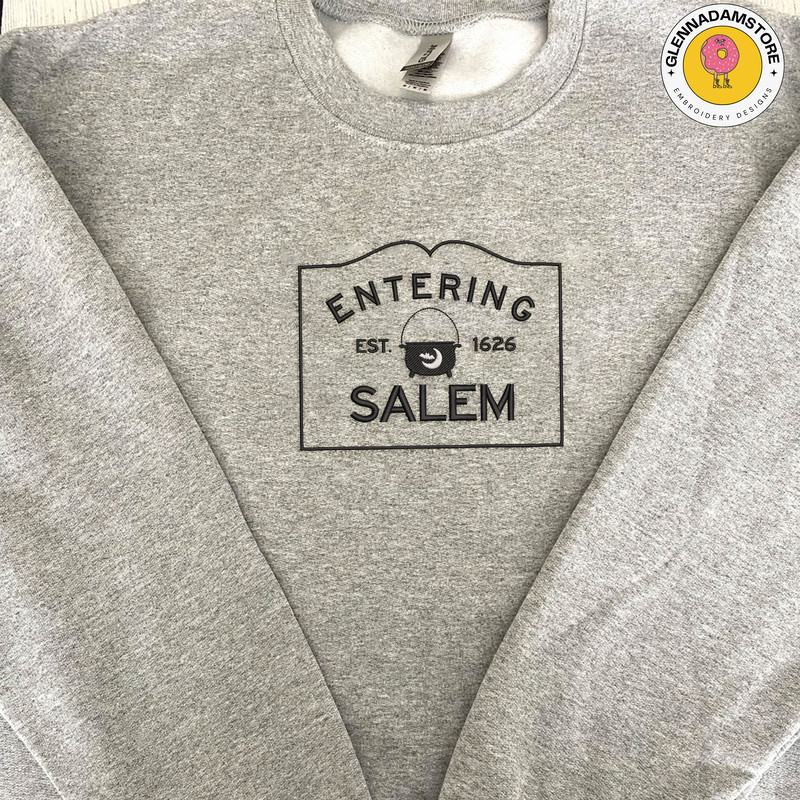 Entering Salem City Embroidery Design, Salem 1692 Embroidery File, They Missed One Embroidery Machine File.jpg