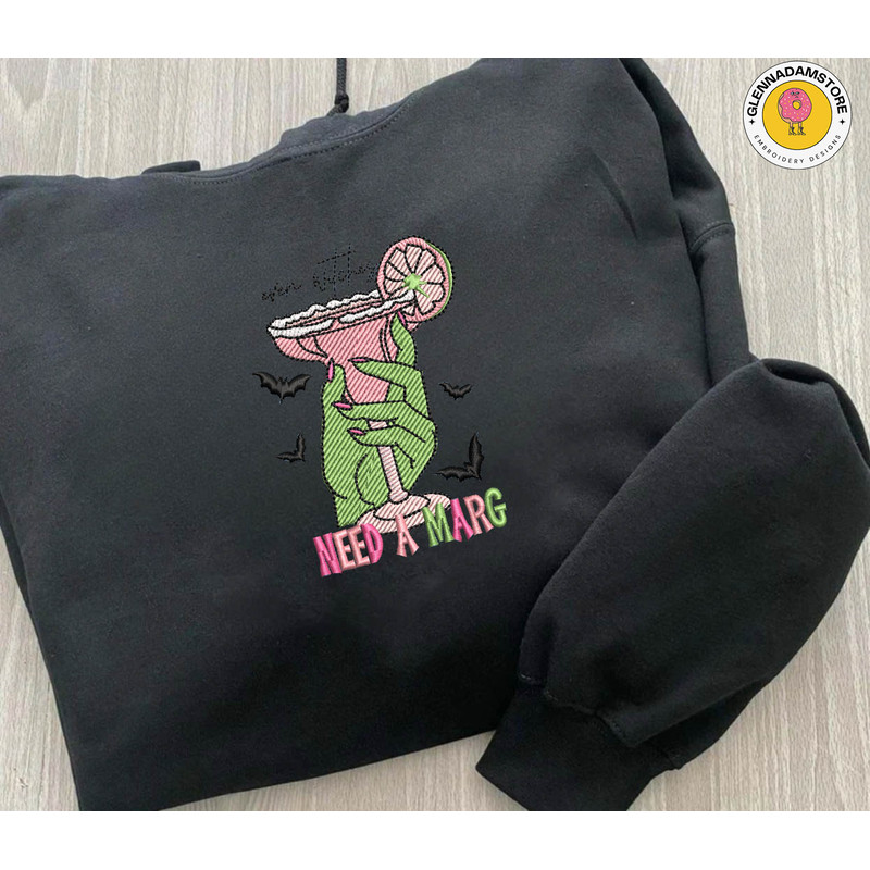 Even Witches Need A Marg Embroidery File, Scary Witch Embroidery Design, Witches Halloween Embroidery File, Instantg Download.jpg