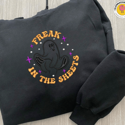 freak in the sheets embroidery file, spooky halloween craft embroidery design, spooky vibes embroidery design