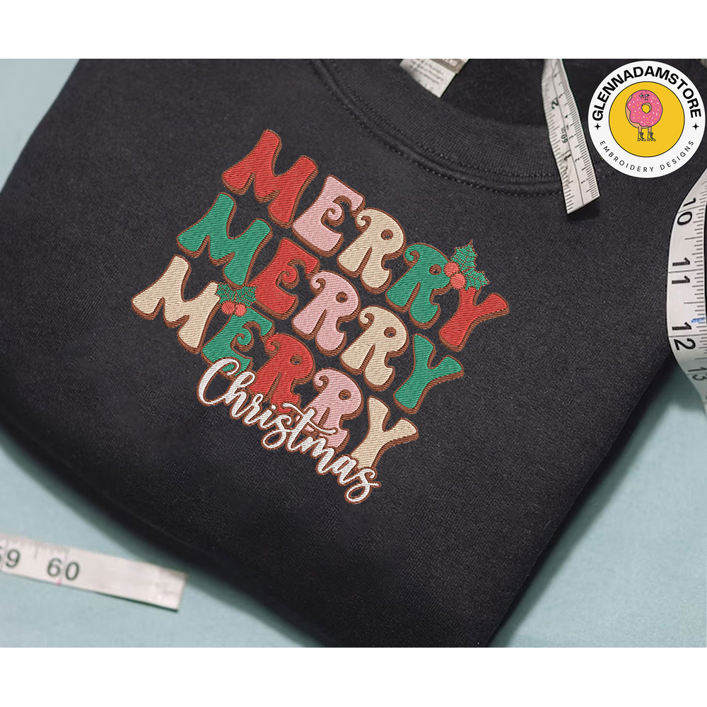 Merry Christmas Embroidery Sweatshirt, Christmas 2023 Embroidery Sweatshirt, Winter Season Quotes Embroidery Sweatshirt.jpg