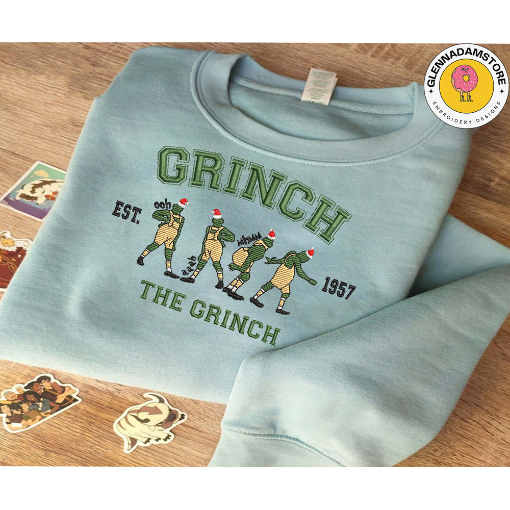 Merry Christmas Green Monster 1957 Embroidery Sweatshirt, Happy Christmas Embroidery Sweatshirt, Movie Christmas Embroid.jpg