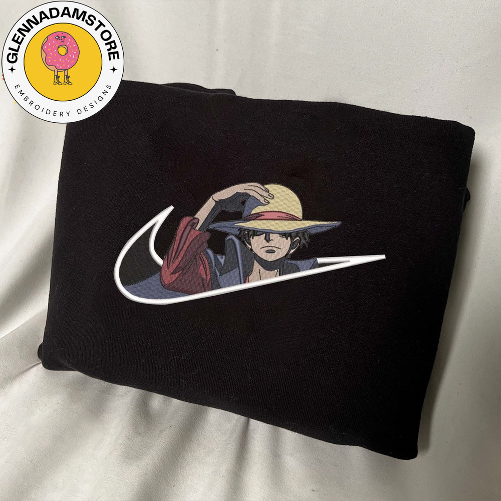 NIKE X Ace Embroidered Sweatshirt, One Piece Anime Embroidered Sweatshirt, Custom Anime Embroidered Hoodie, Anime Gift.jpg